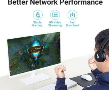 CABLE DE RED LATIGUILLO RJ45 UTP CAT6A AWG32 8 M NEGRO VENTION