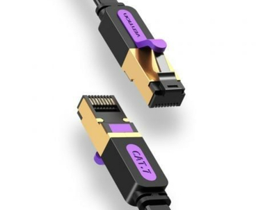 CABLE DE RED LATIGUILLO RJ45 CAT.7 STP AWG30 3 M NEGRO VENTION