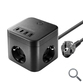 CARGADOR CUBO 3xAC + 2xUSB-C + 2xUSB-A 35W PD+GaN TYPE-F NEGRO MARS GAMING