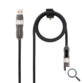 CABLE USBC+USB-A/M A LIGHTNING + USB-C/M 2.0 27W 1 M NEGRO NANOCABLE