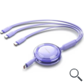 CABLE USB-C A 3xUSB-C 100W 1.1 M MORADO VENTION